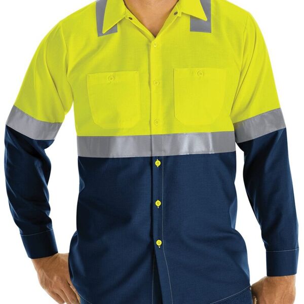 Men's Tall Enhanced & Hi-Visibility Long Sleeve Work Shirt Thumbnail